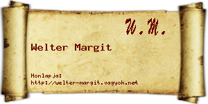 Welter Margit névjegykártya